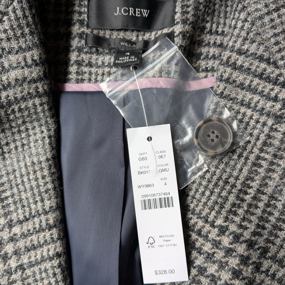 100% Wool Houndstooth Blazer - Size 4 - Picture 4 of 5